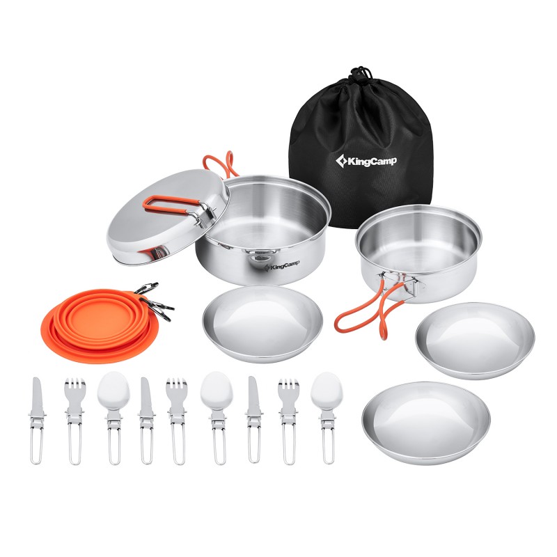 Kingcamp Stainless Steel Camping Cookware Set Adventurer Ii Ka2008 