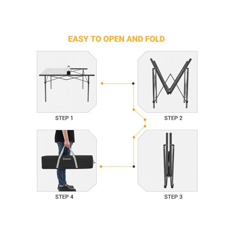 KingCamp Lightweight Aluminum Alloy Folding Roll up Table KC2133