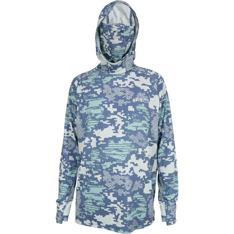 AFTCO ADAPT TACTICAL PHASE CHANGE PERFORMANCE SHIRT - TEAL GRAY DIGI CAMO