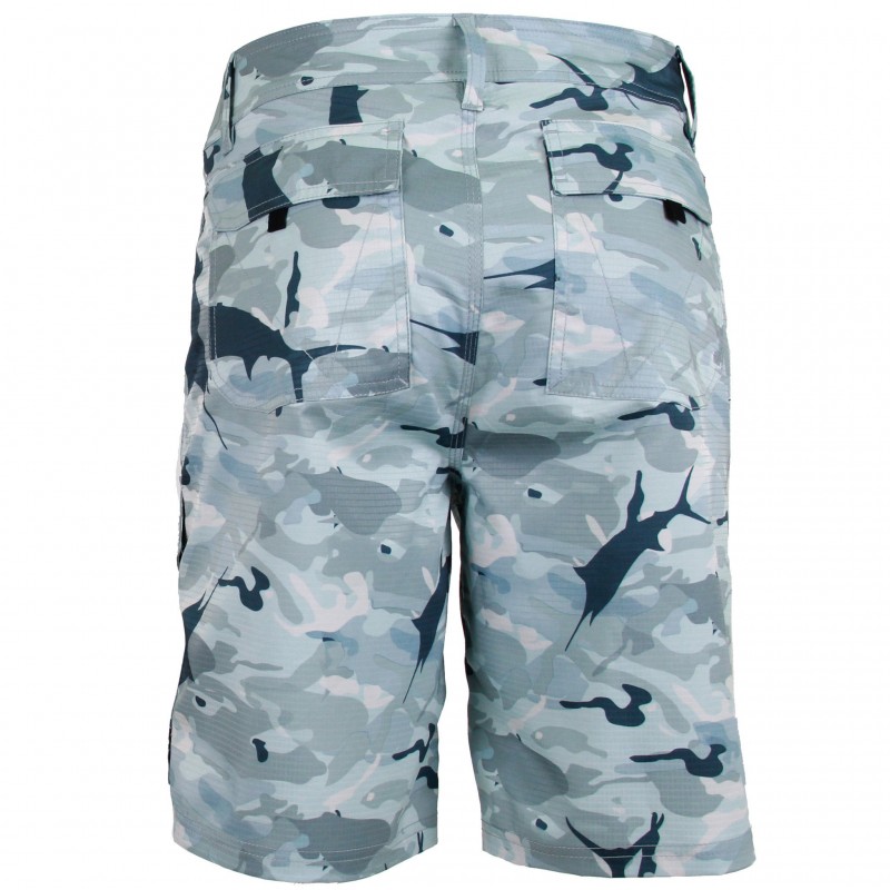 AFTCO TACTICAL FISHING SHORTS - GREY CAMO